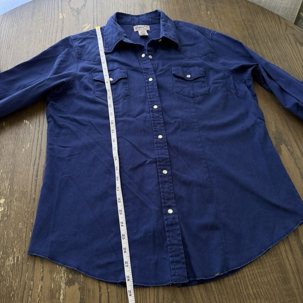 VTG 90s Wrangler Women’s Western Denim Pearl Snap Long Sleeve Shirt Size Large - Picture 6 of 7